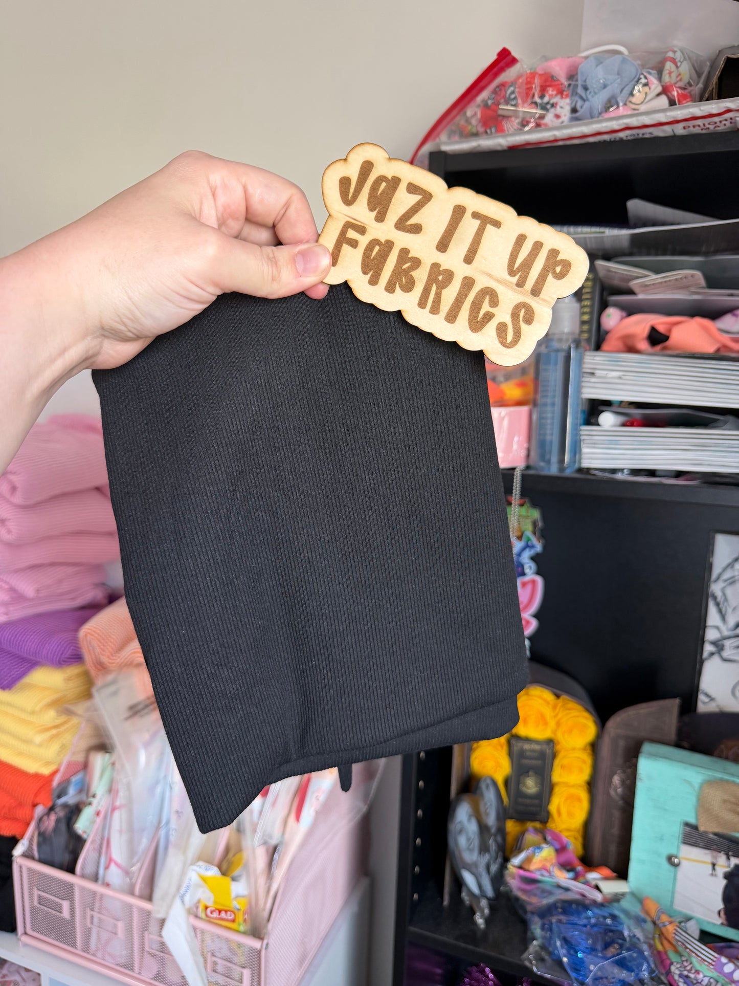 Black 2x2 Skinny Rib 1Y