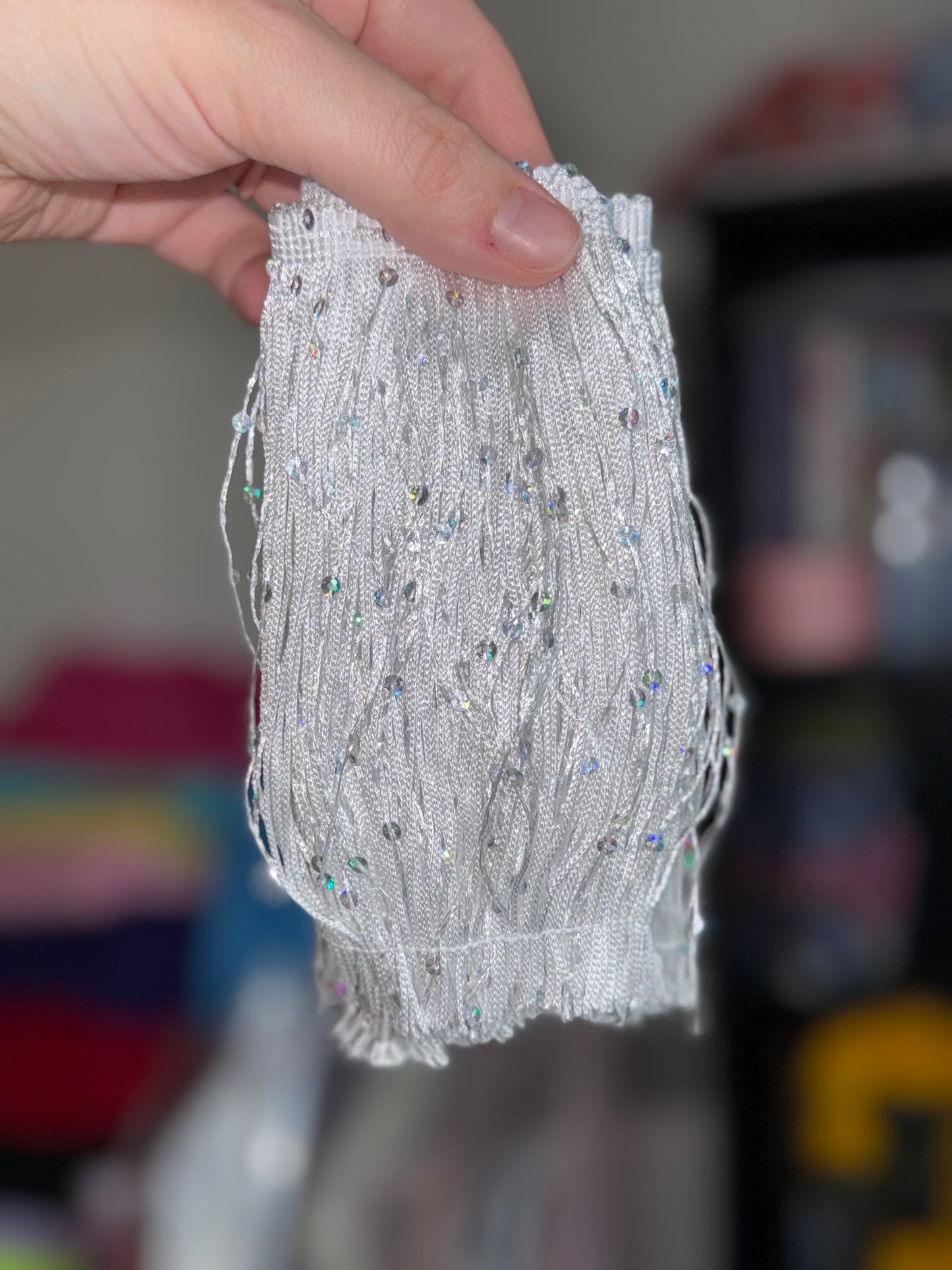 White Sequin Fringe