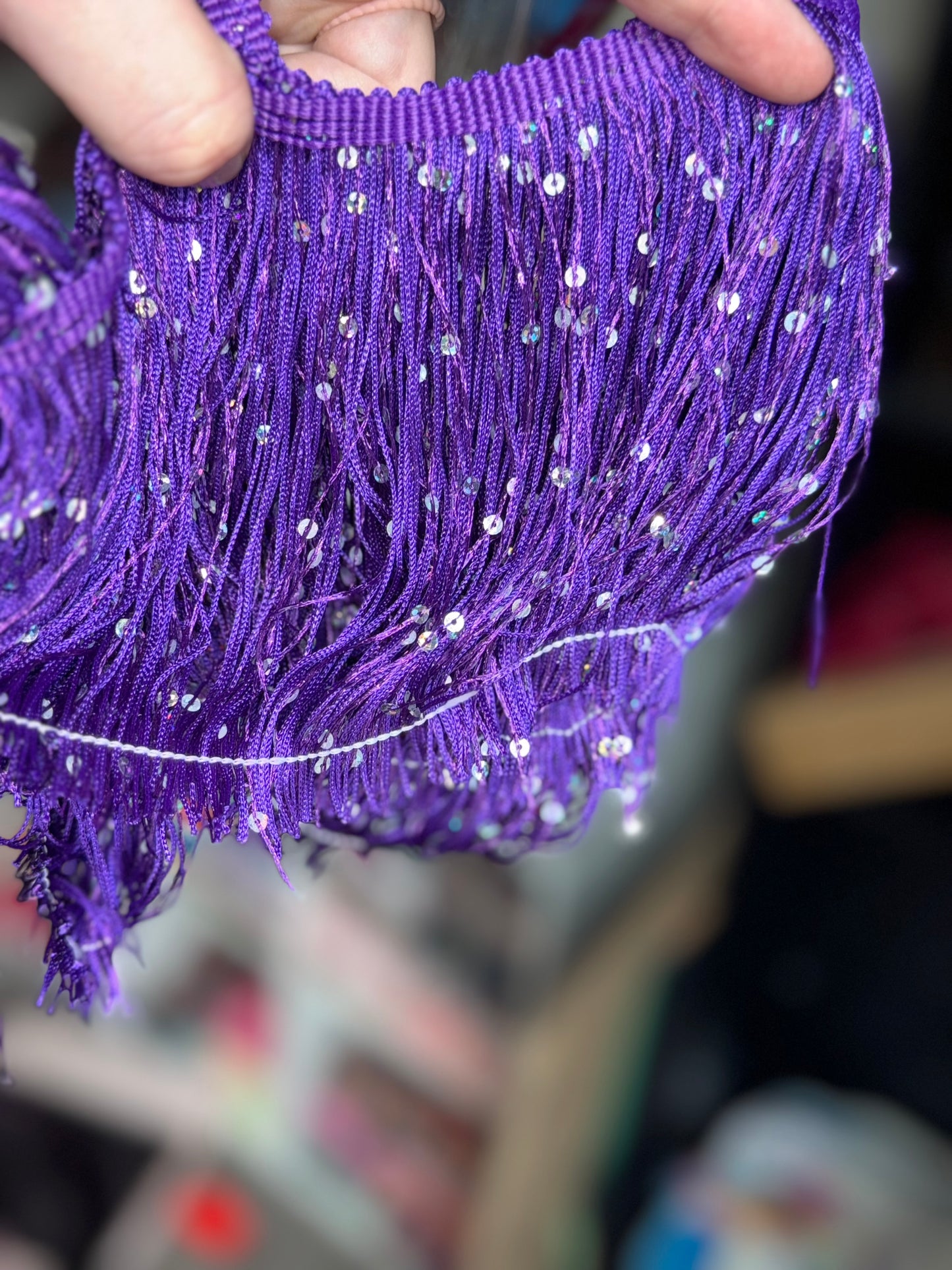 Purple Sequin Fringe