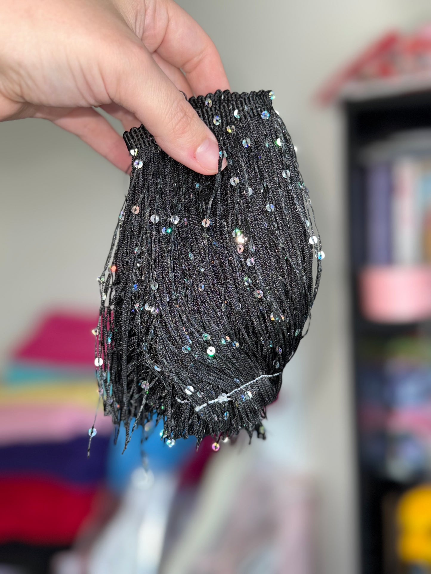 Black Sequin Fringe