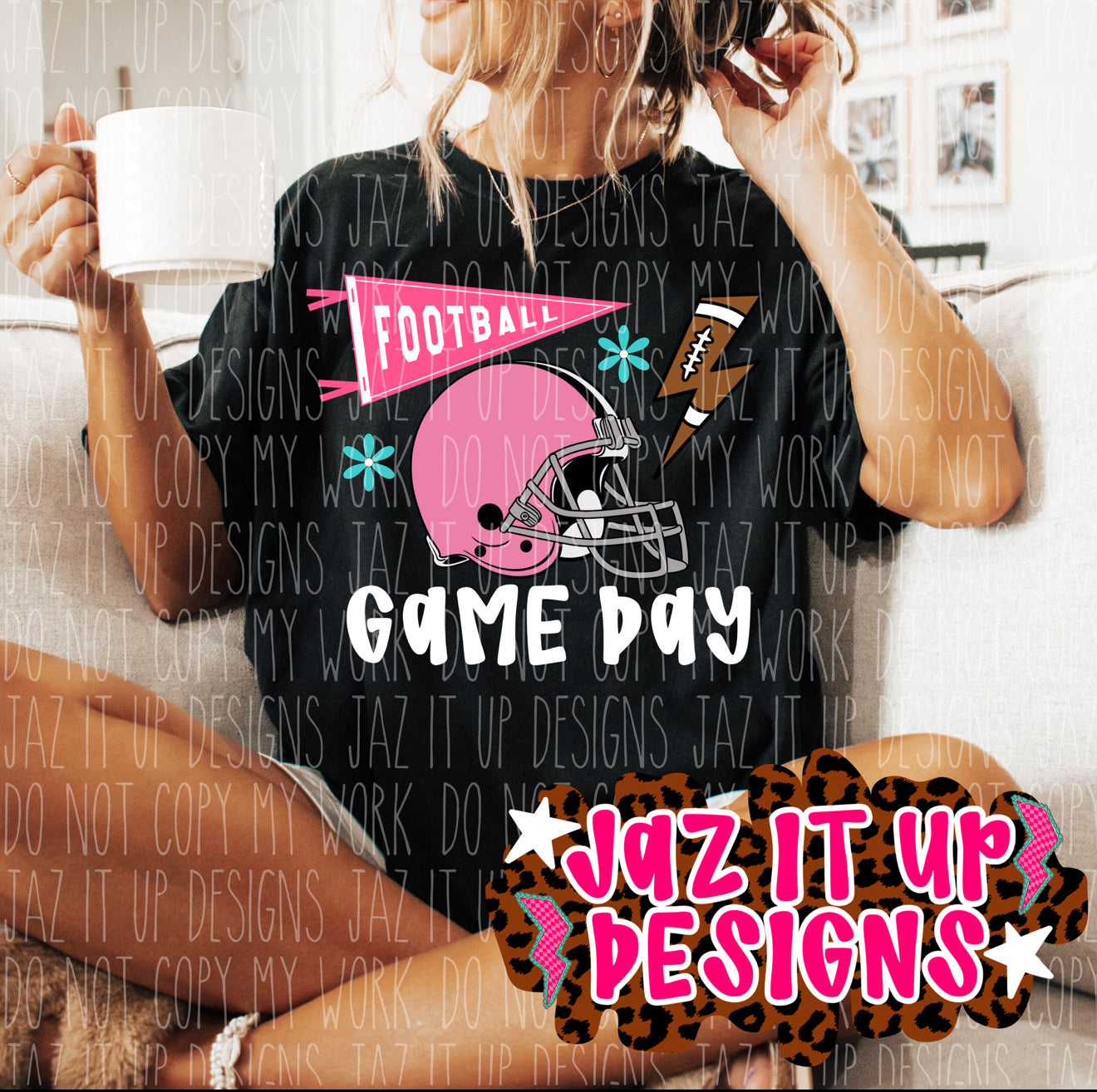 GAME DAY - PINK HELMET PNG