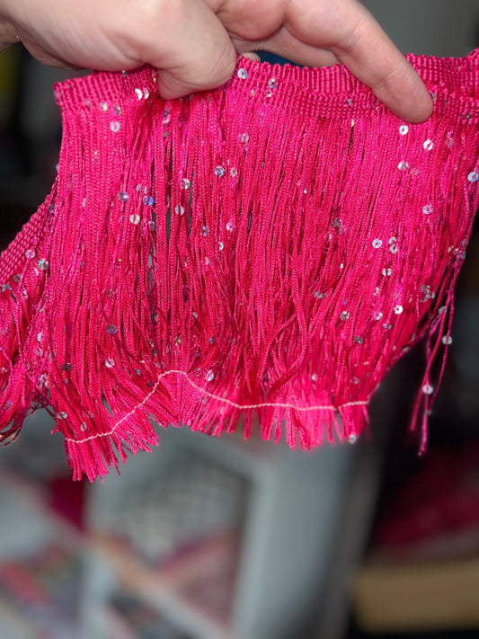 Pink Sequin Fringe