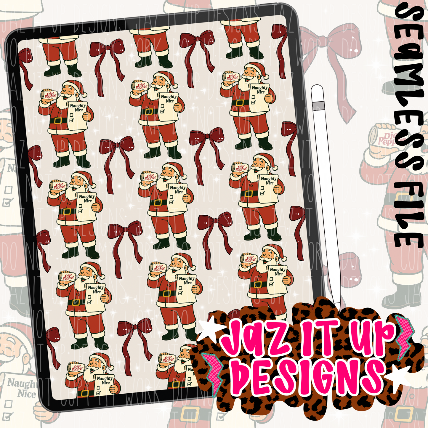 DIET PEP SODA POP SANTA