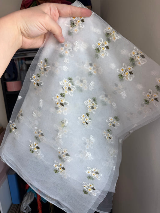 1YD EMBROIDERED FLORAL MESH