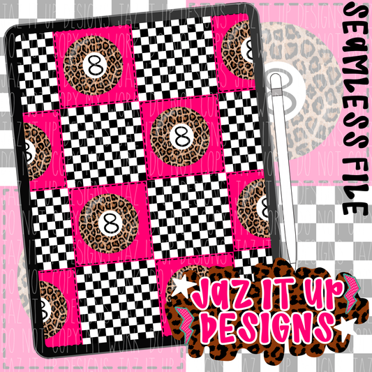 PINK CHECK LEOP 8 BALL