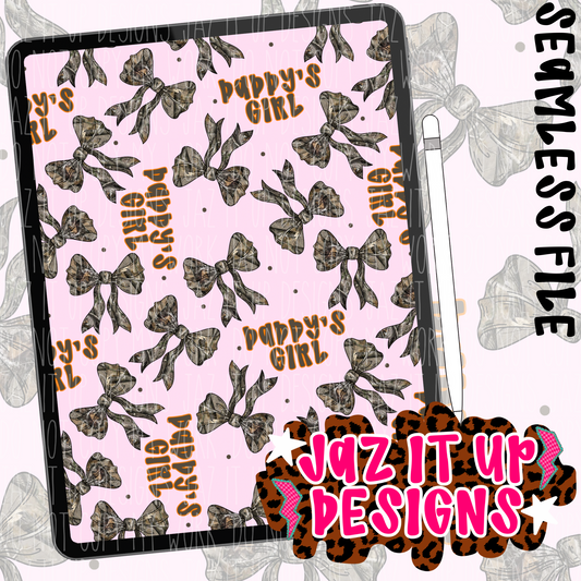 DADDY’S GIRL CAMO BOWS - ORANGE