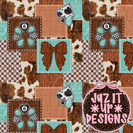 *Digital File* Western Coquette Patch 300DPI Seamless File