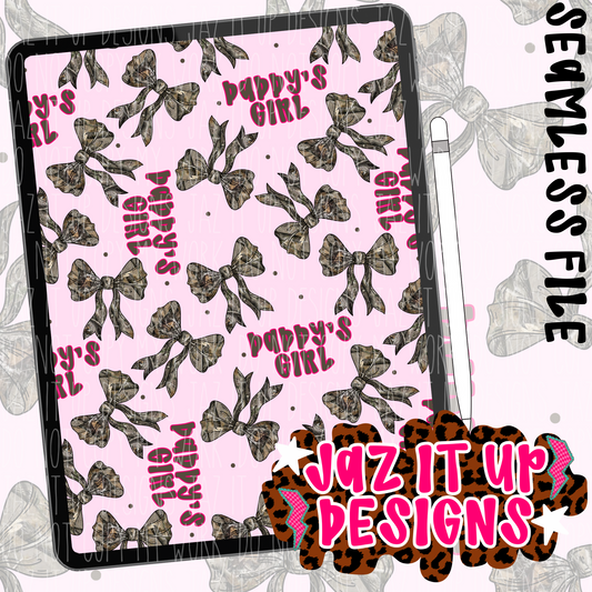 DADDY’S GIRL CAMO BOWS - PINK